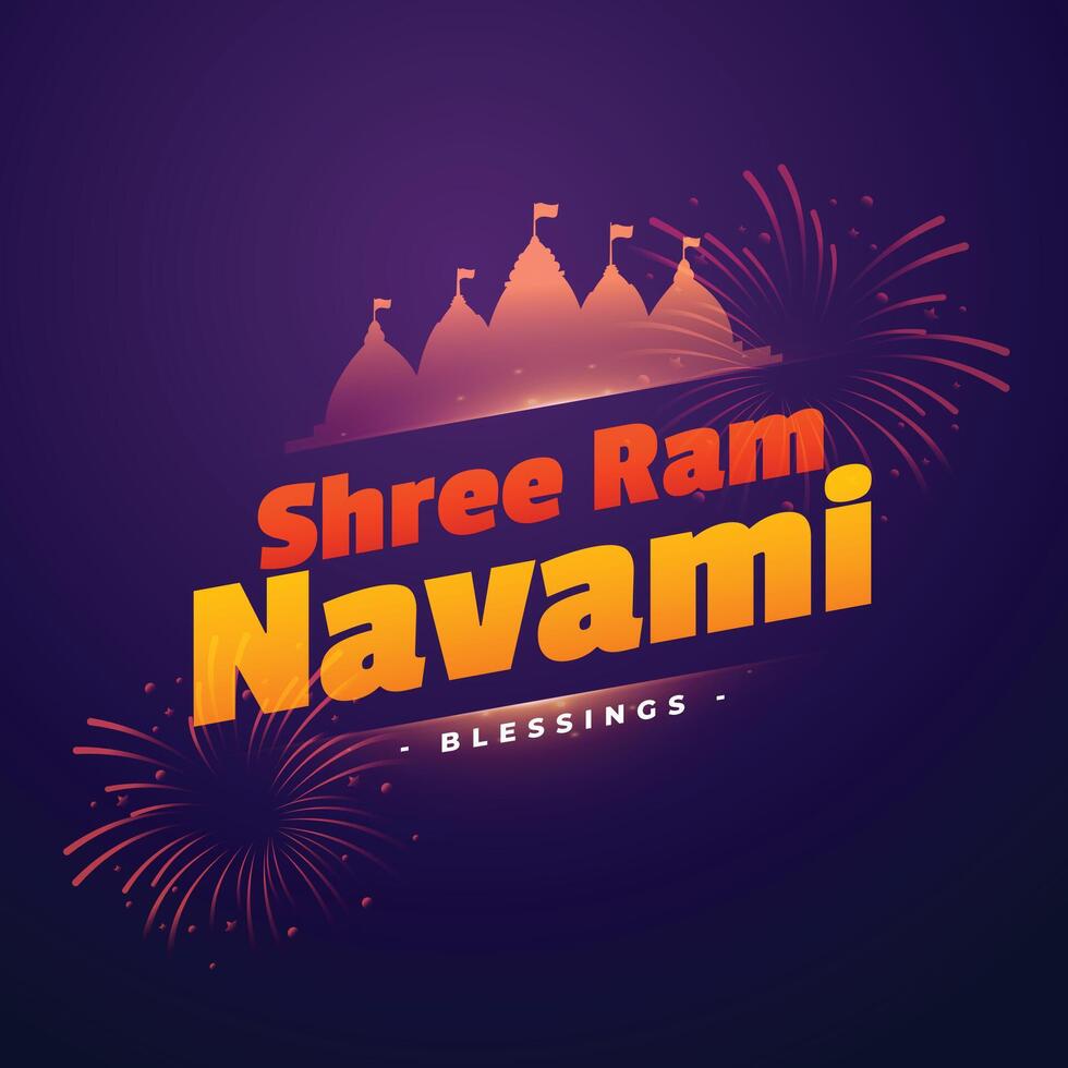 shree ram navami celebration card design vector