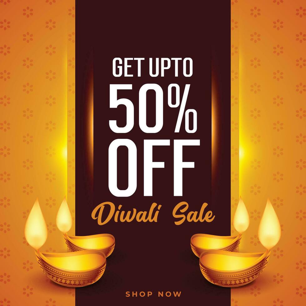 happy diwali offer background with sale details vector
