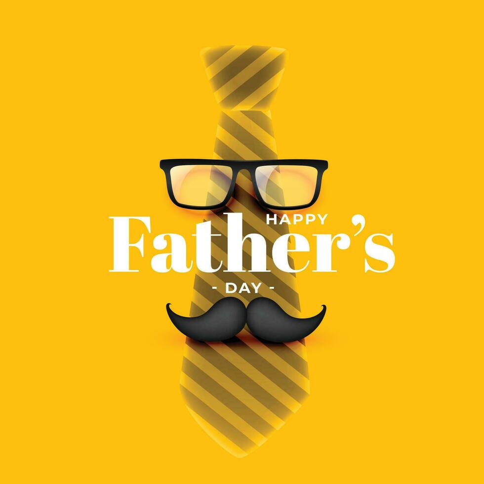 realistic happy father's day yellow card design vector