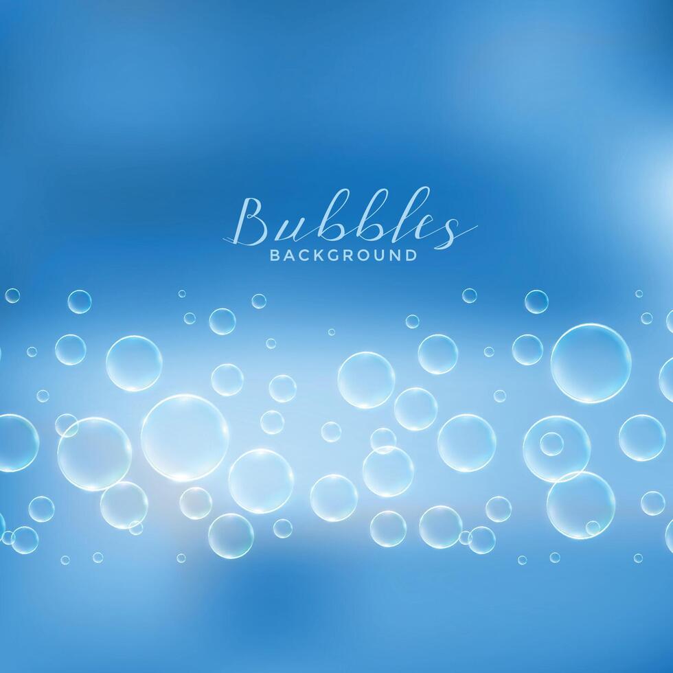 abstract soap or water bubbles blue background vector