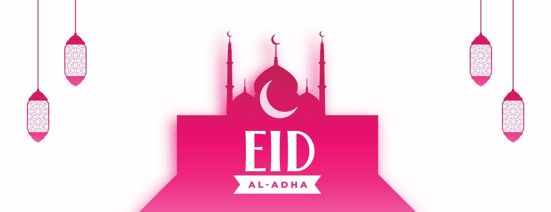 eid Alabama adha musulmán fiesta festival rosado bandera vector