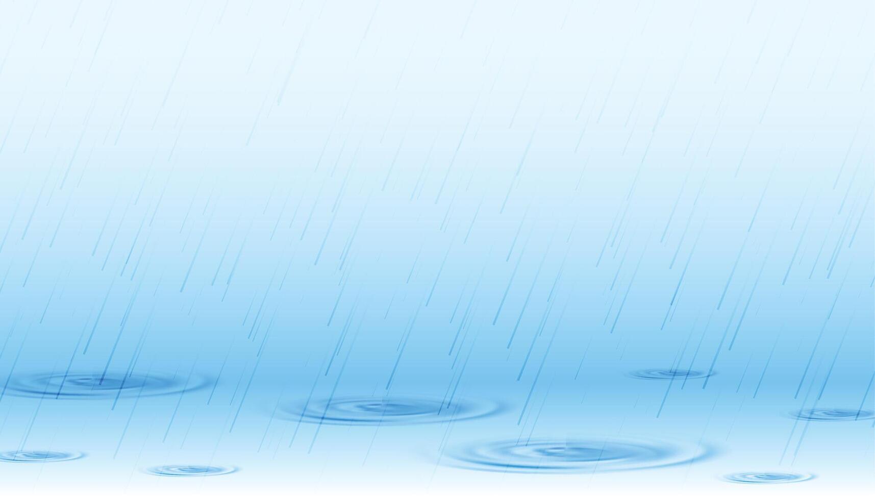 rainfall on surface with ripples background vector