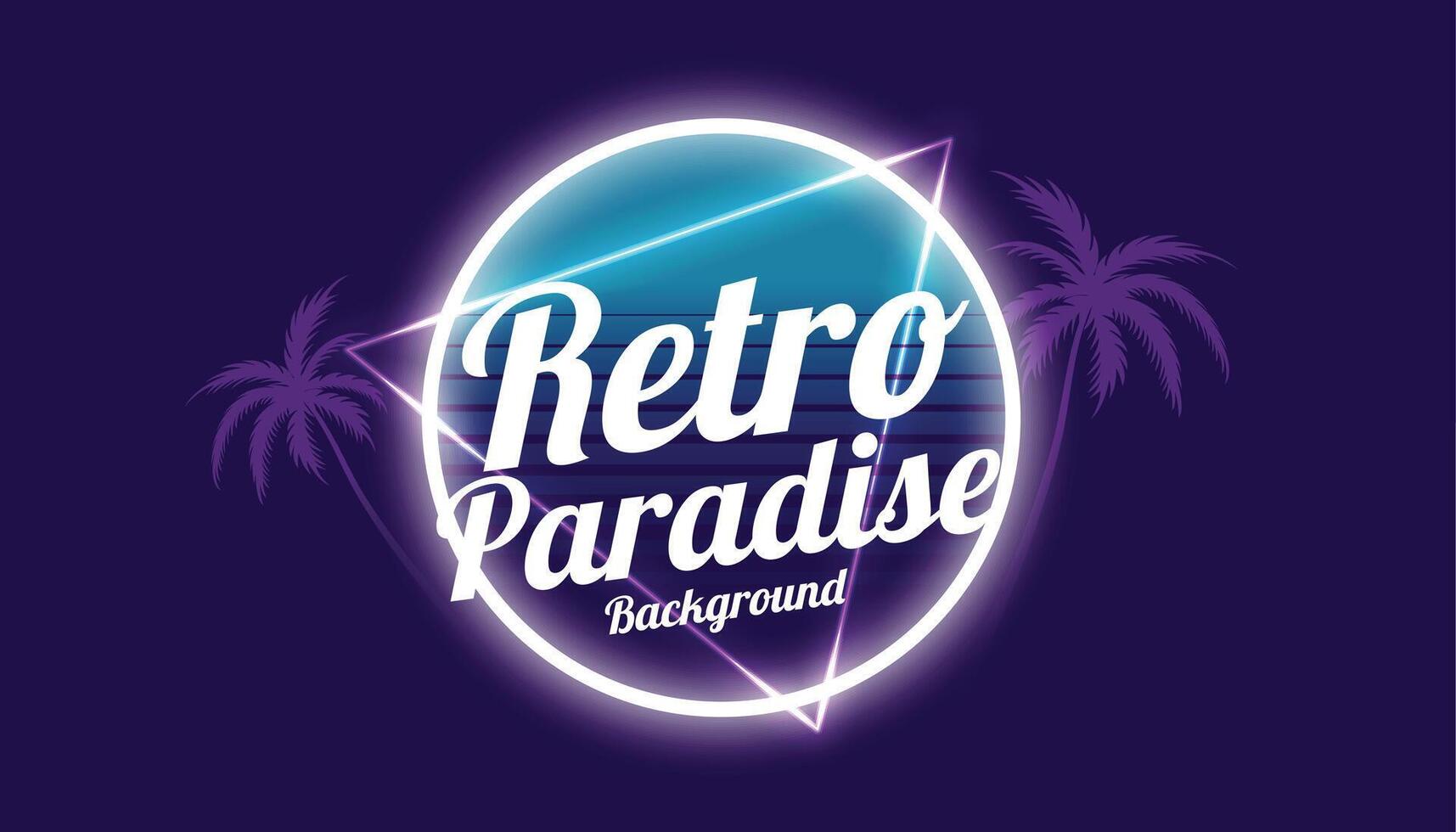 retro paradise 80s style background design vector