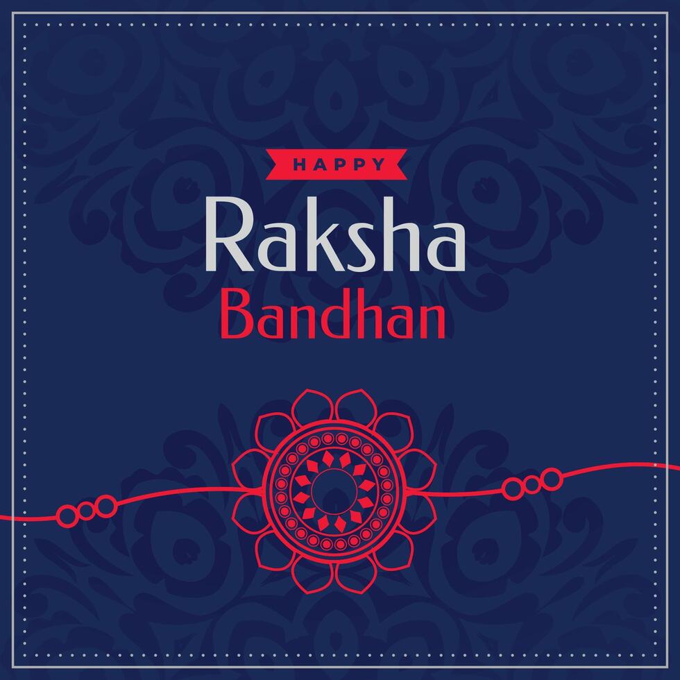 happy raksha bandhan traditional festival card design vector