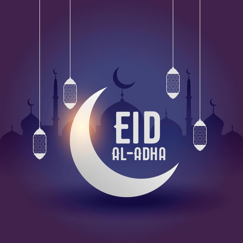 elegant eid al adha bakrid muslim festival card design vector