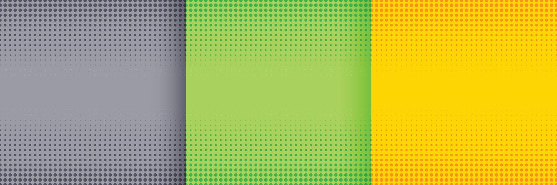 nice halftone background set in gray green and yellow colors vector