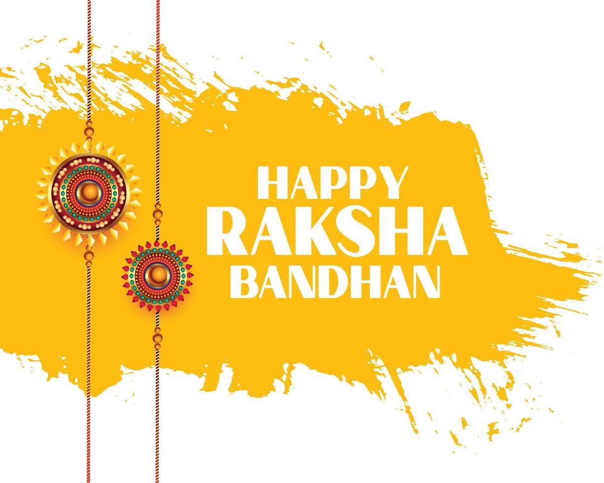 happy raksha bandhan wishes greeting card design vector