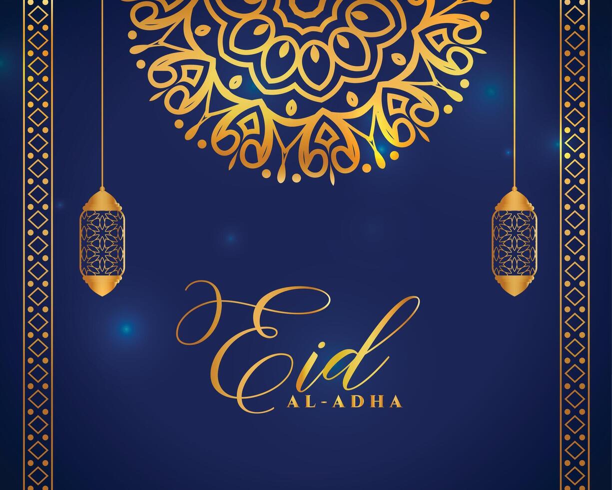 decorative islamic eid al adha mandala background vector