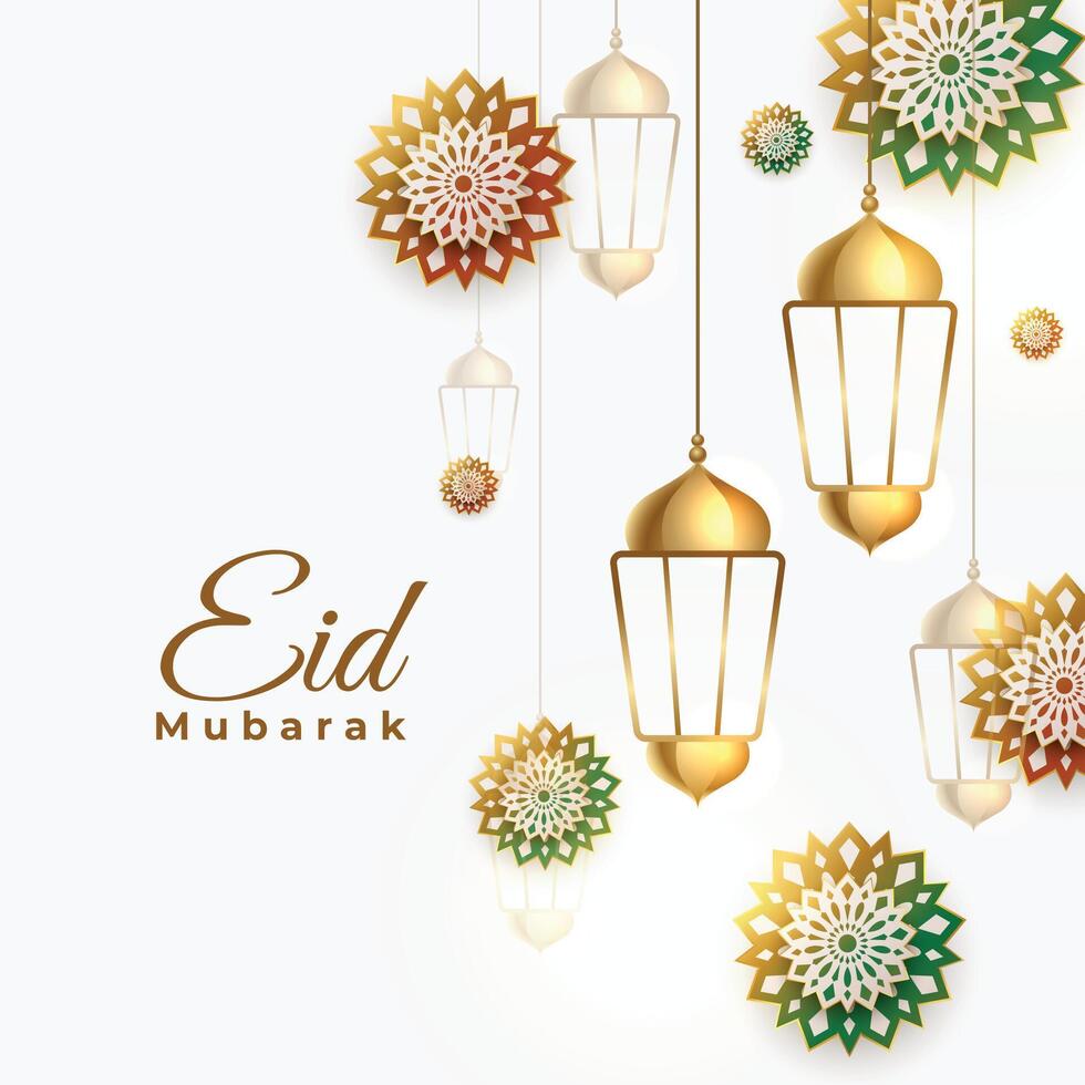 traditional eid mubarak arabic style background design vector