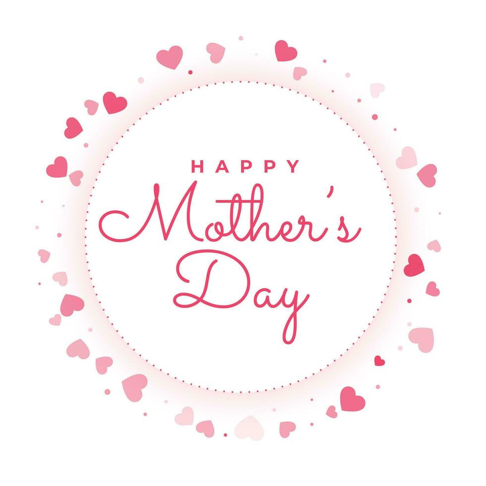 happy mother's day love hearts frame greeting design vector