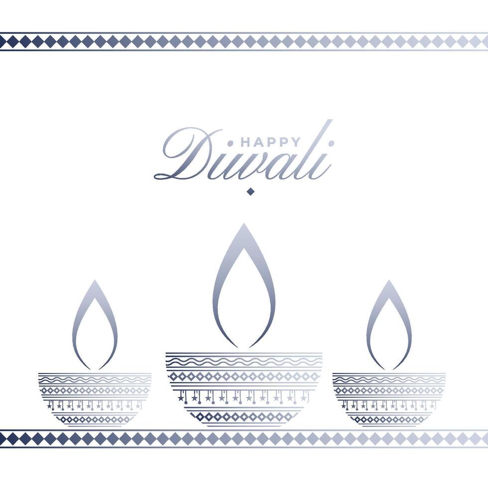 clean happy diwali elegant card design vector