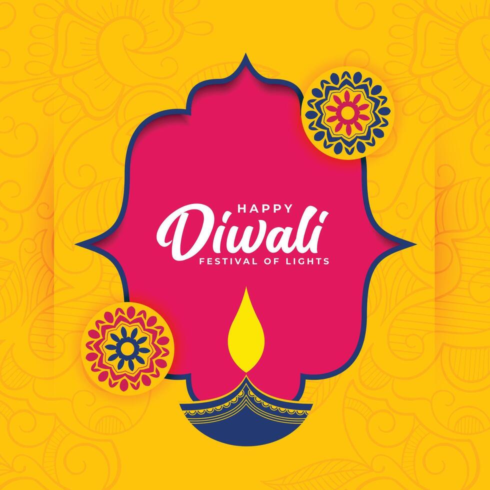 flat diwali background in indian style vector