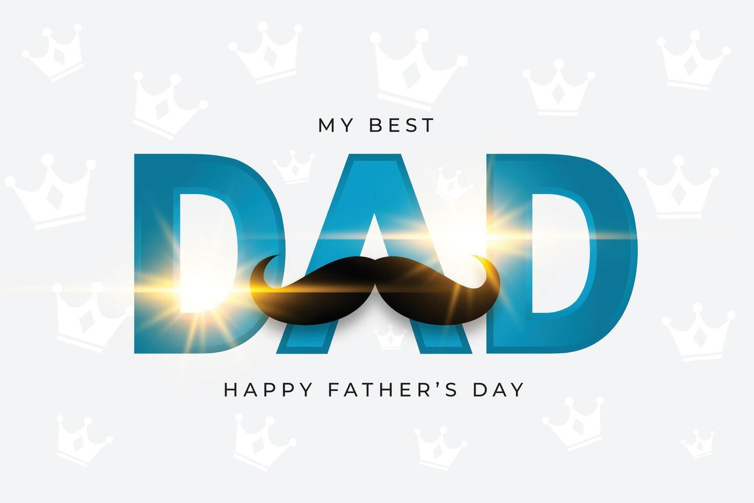 happy fathers day shiny card design vector