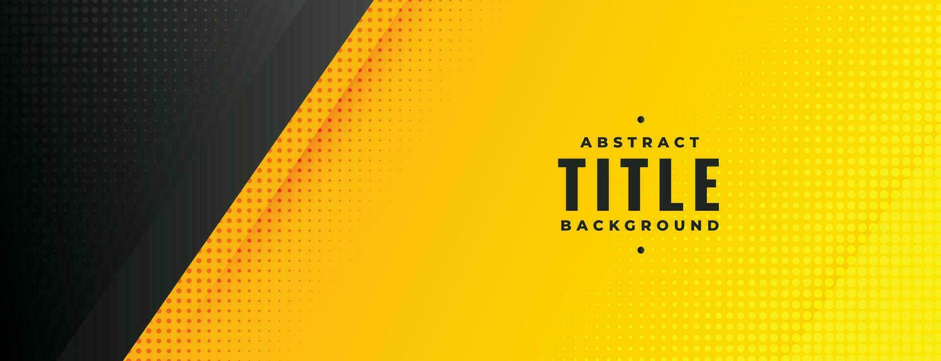 black and yellow modern wide halftone banner vector