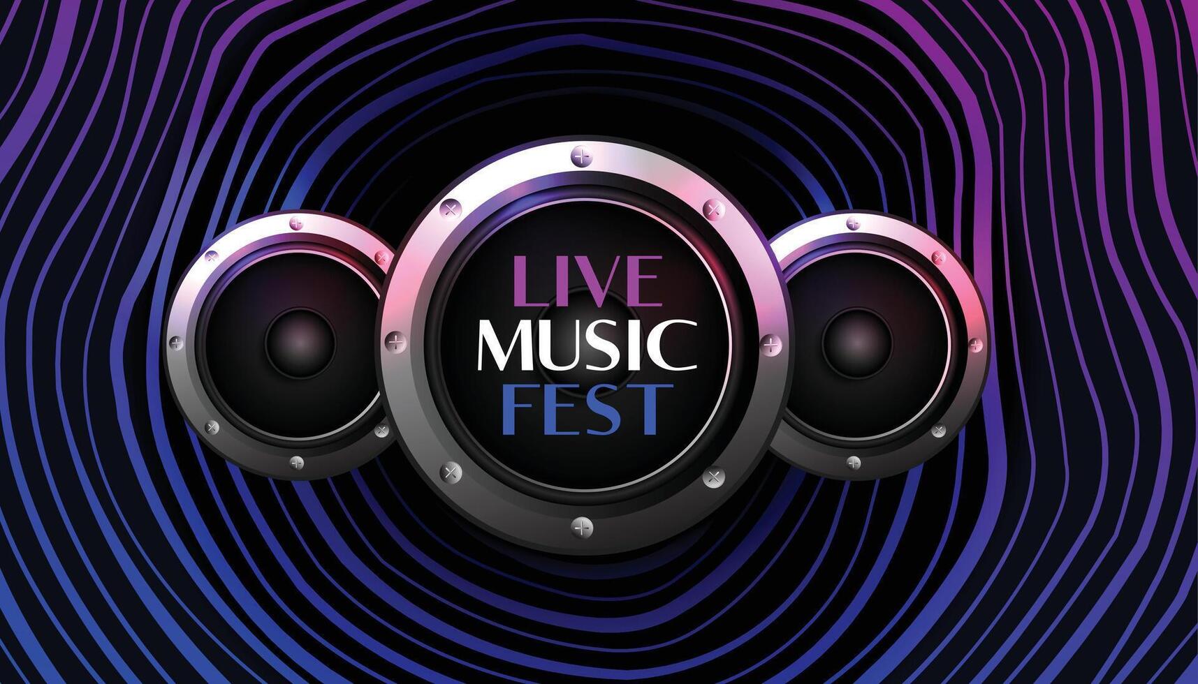 music fest background with speakers vector