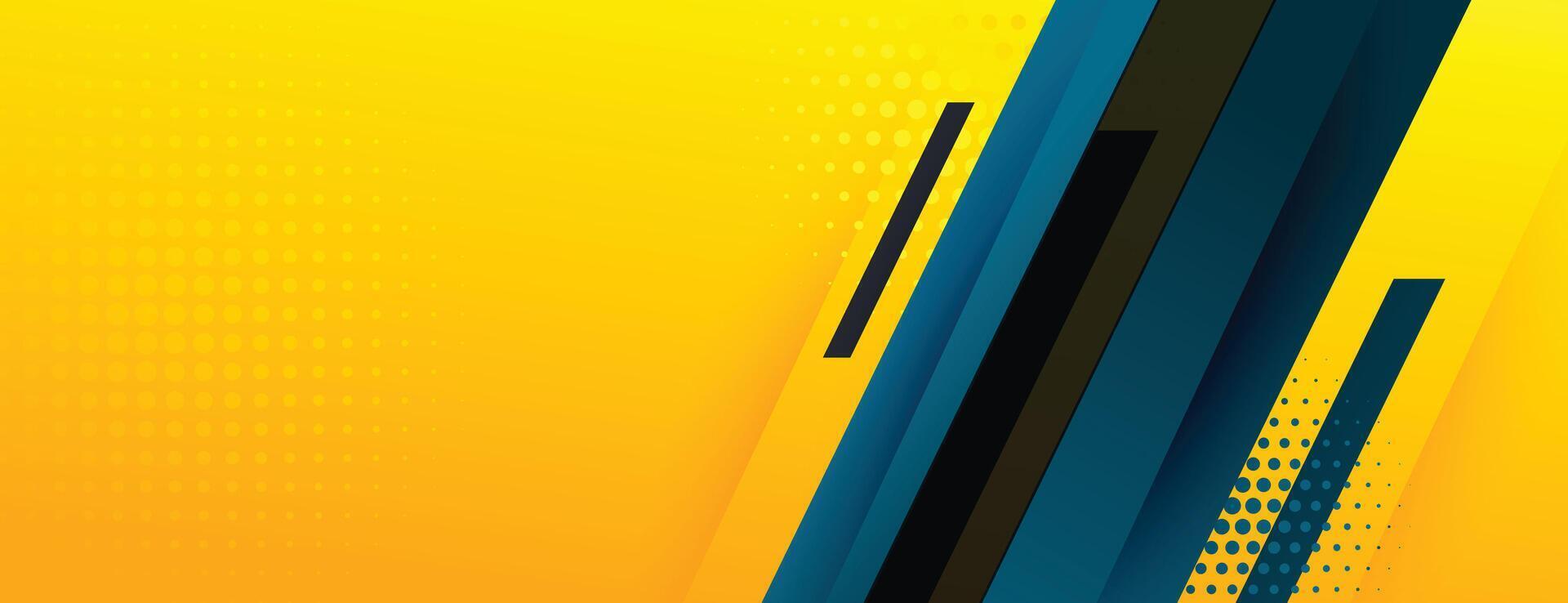 abstract yellow banner with geometric shapes vector