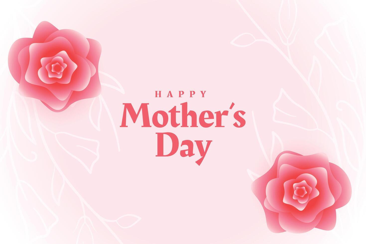 happy mothers day flower decorative card design vector