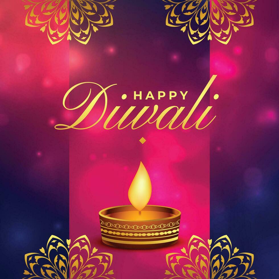 traditional happy diwali golden background vector
