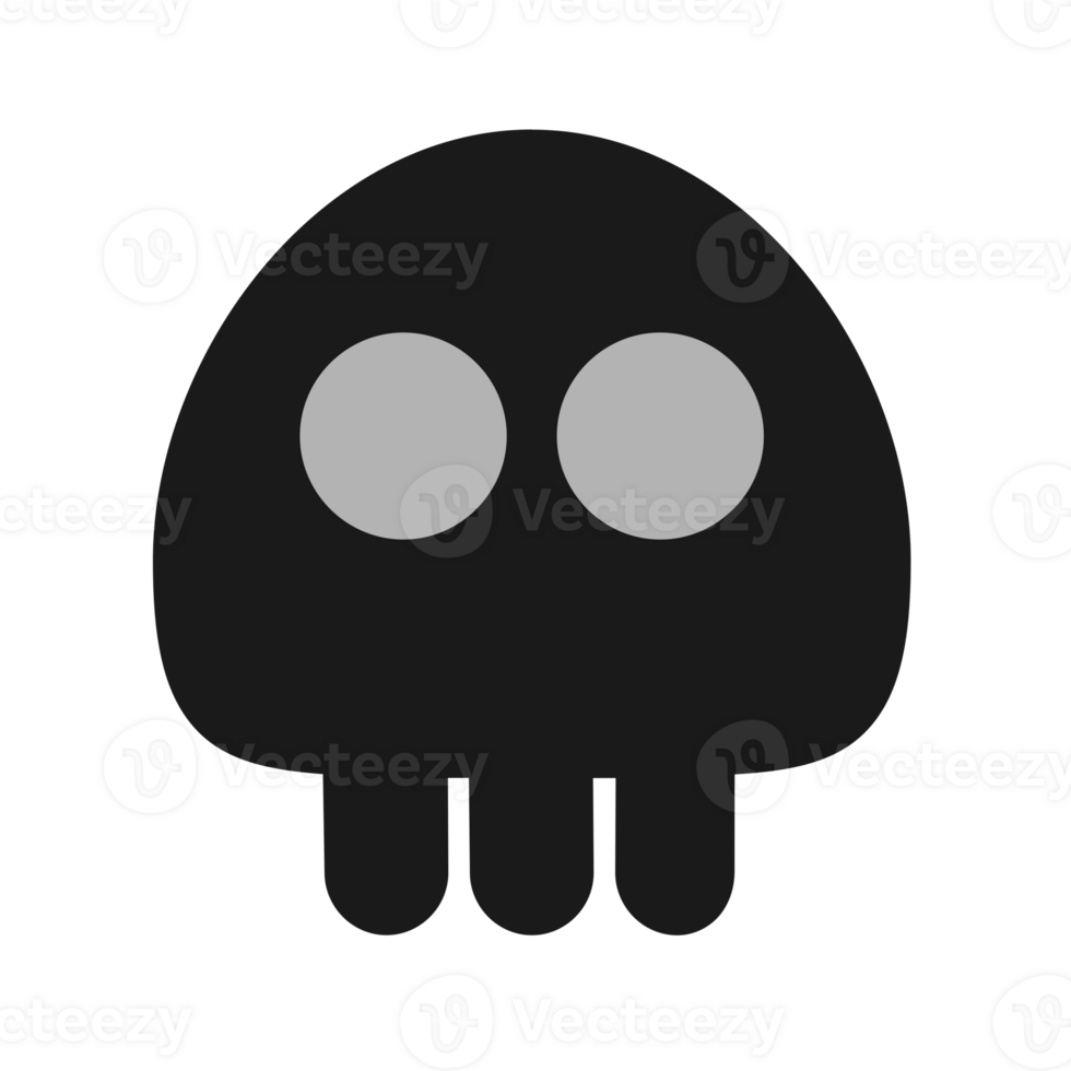 cartoon cute human skull illustration. png