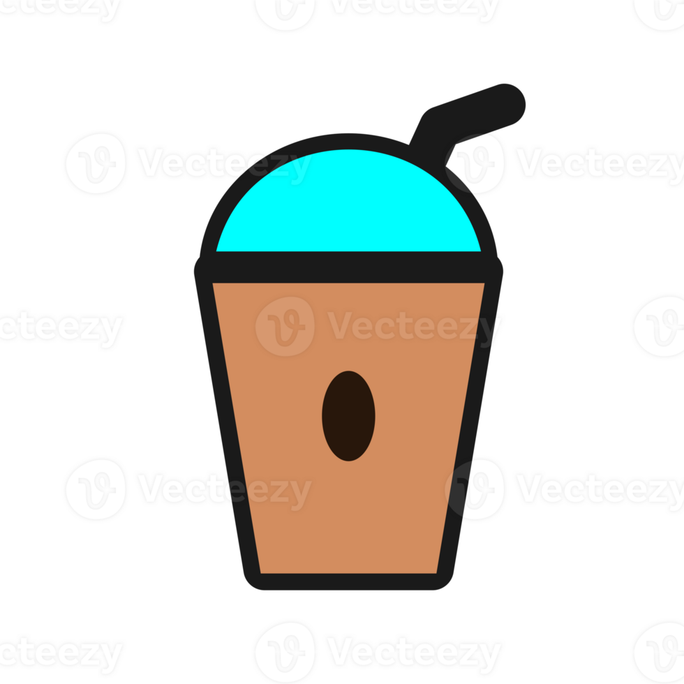 a plastic cup of iced coffee latte illustration png