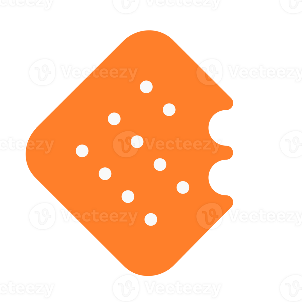 Bitten chocolate flavored biscuit snack single object png