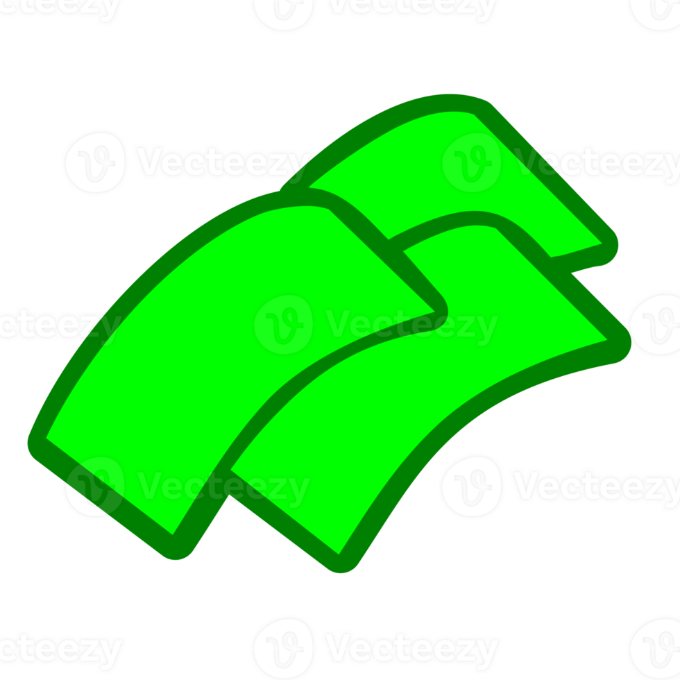 stack of banknotes. Green banknote bill. png