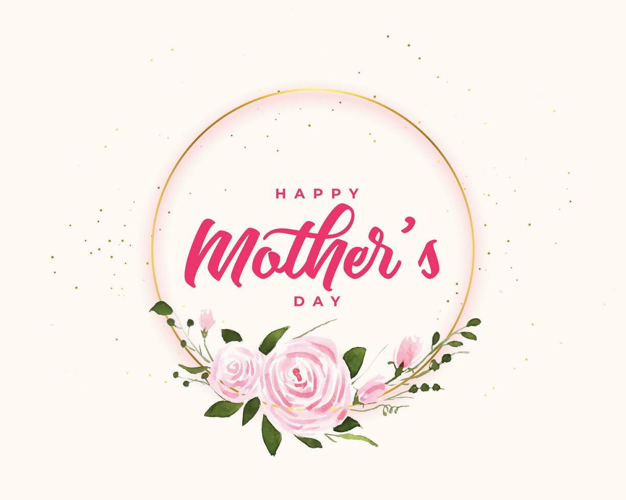 happy mothers day flower card frame design vector