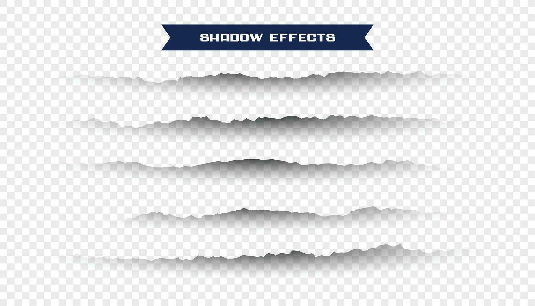 torn ripped paper shadows set vector