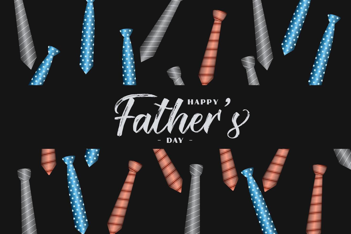 happy fathers day tie pattern background vector
