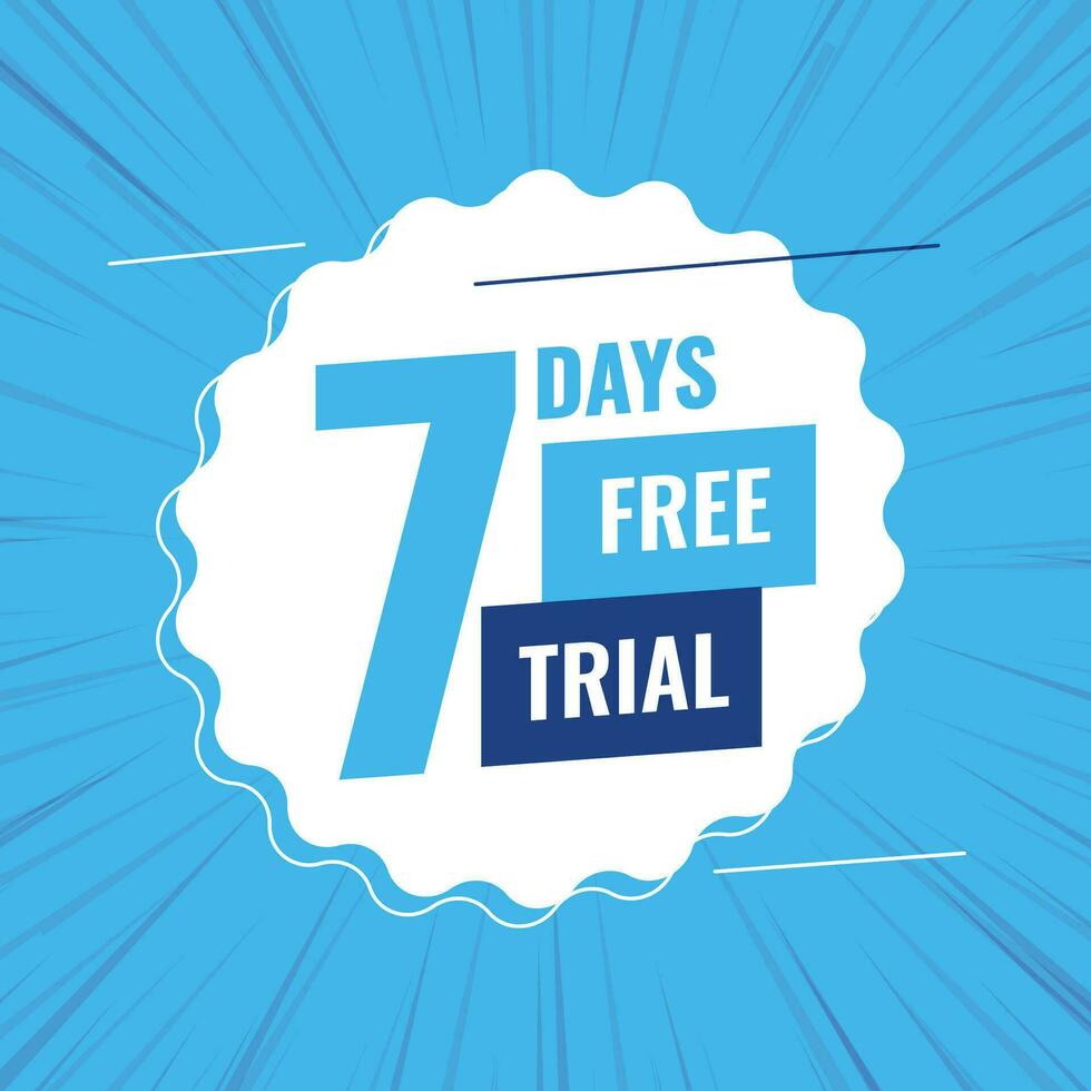 7 7 dias o un semana gratis juicio antecedentes vector
