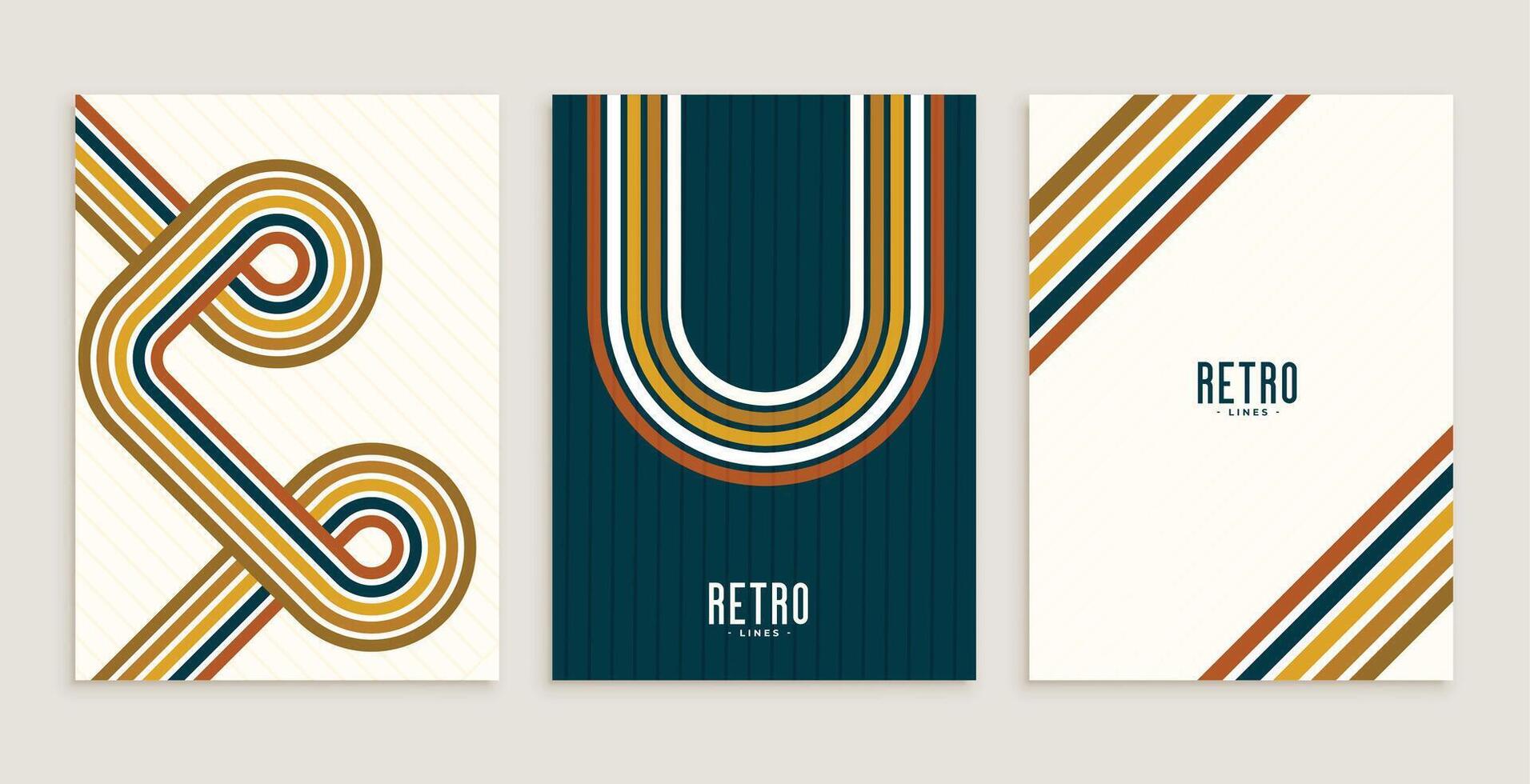 retro estilo raya líneas fluir póster diseño antecedentes vector