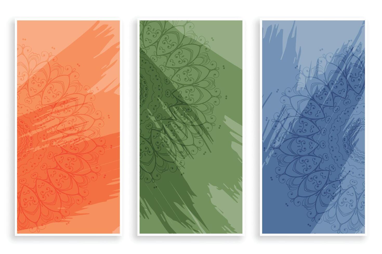 abstract mandala style banners design vector