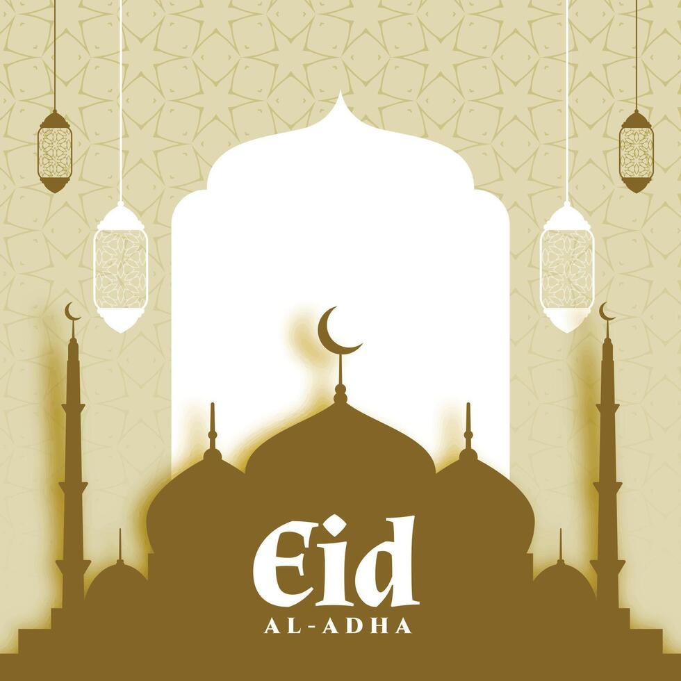 eid Alabama adha papel estilo saludo diseño vector