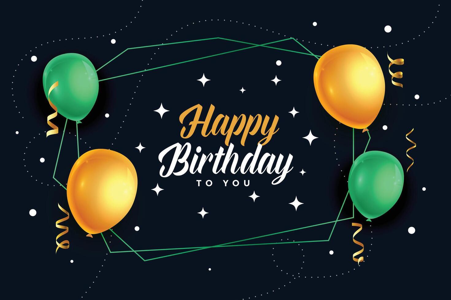 happy birthday realistic balloons card design vector