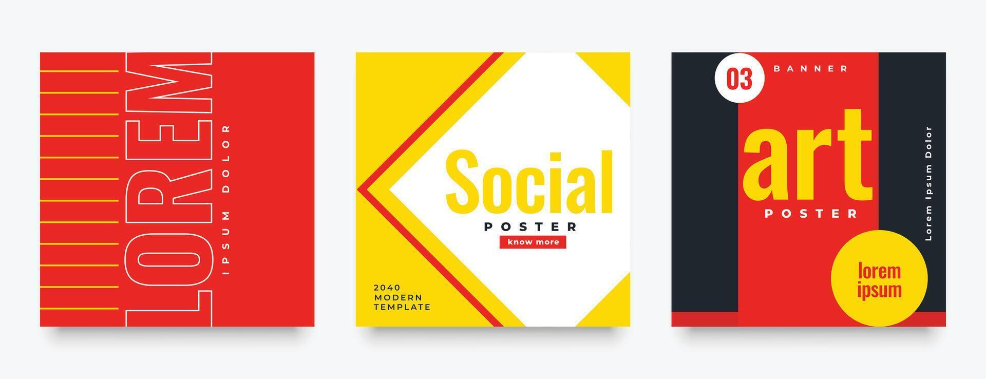 social media feed post banner in warm colors vector