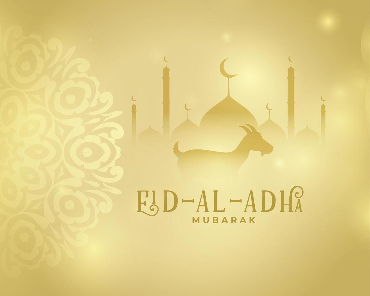 bonito dorado eid Alabama adha islámico saludo diseño vector