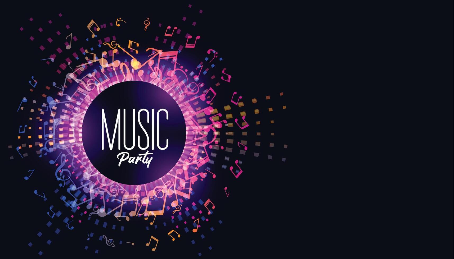 music festival background with sound notes vector