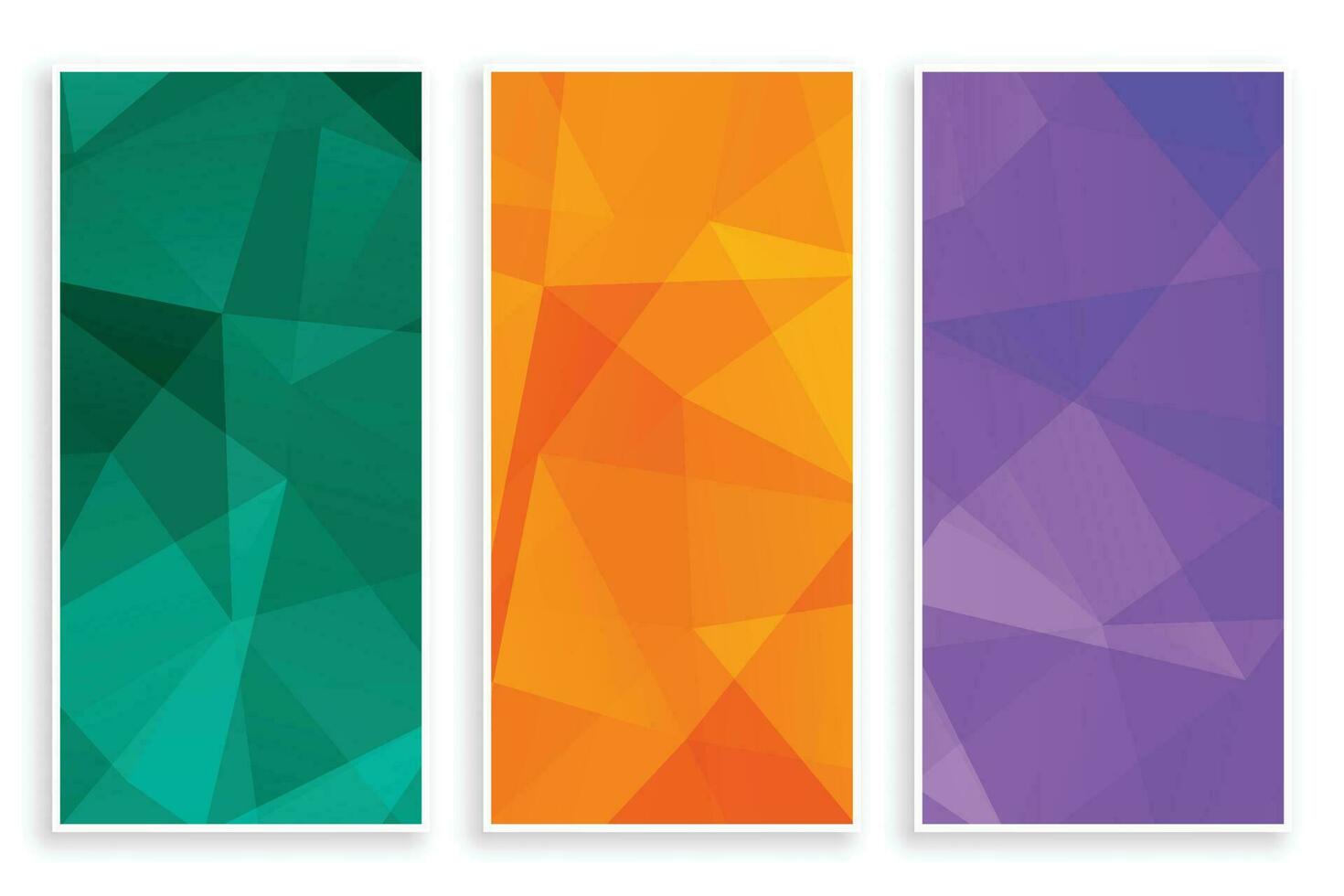 abstract low poly empty banners set vector