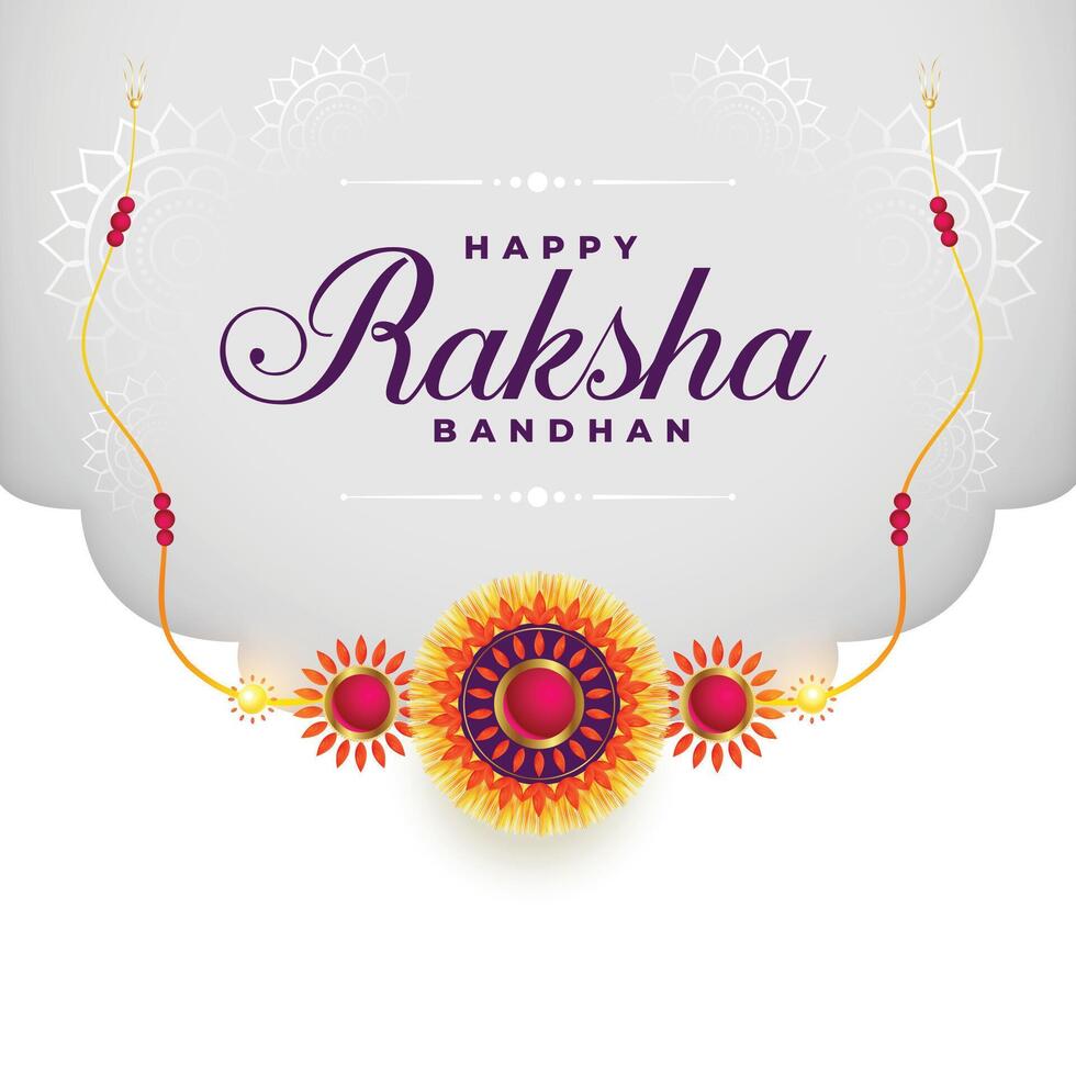 indian raksha bandhan festival background with rakhi design vector