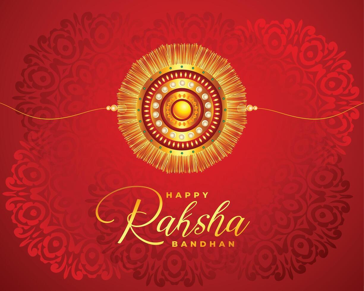 hermosa raksha Bandhan realista festival tarjeta diseño vector