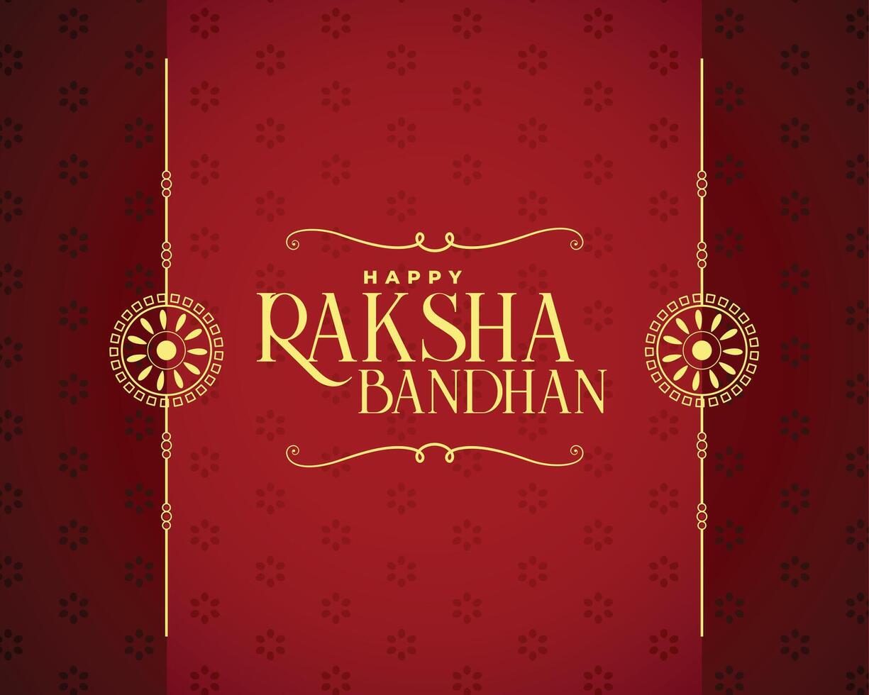 happy raksha bandhan red card design vector