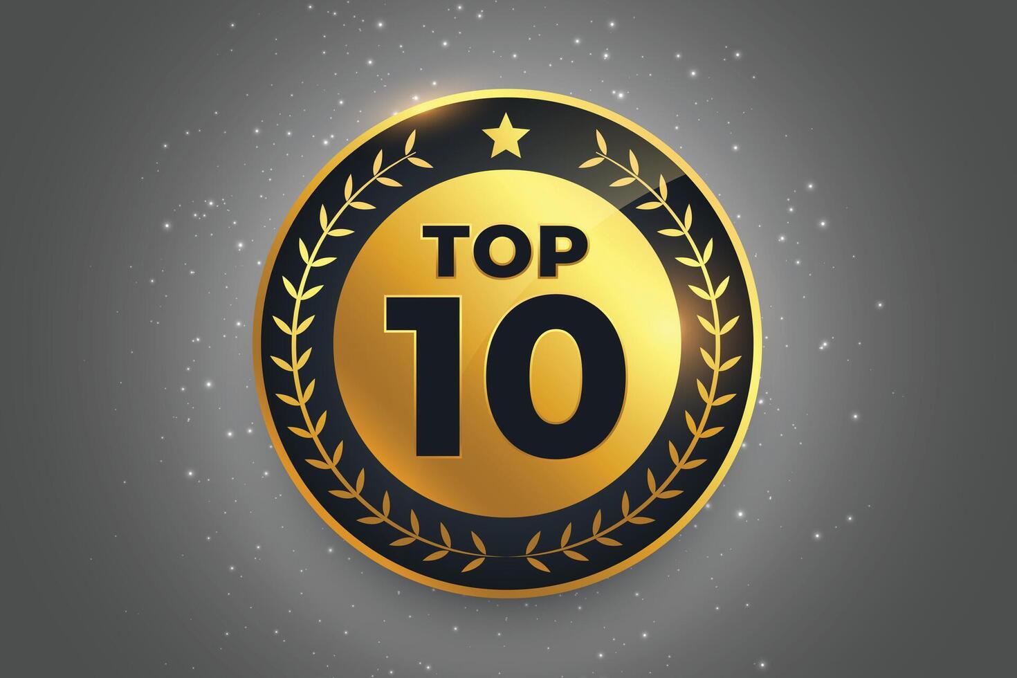 top 10 best award label golden badge symbol design vector