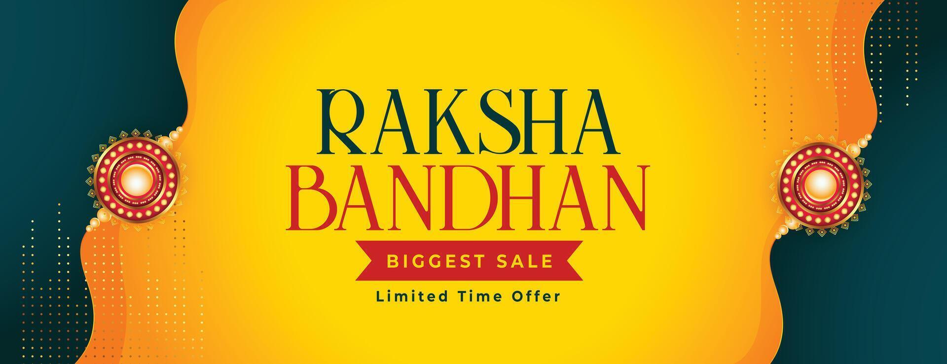 raksha bandhan beautiful sale banner design vector