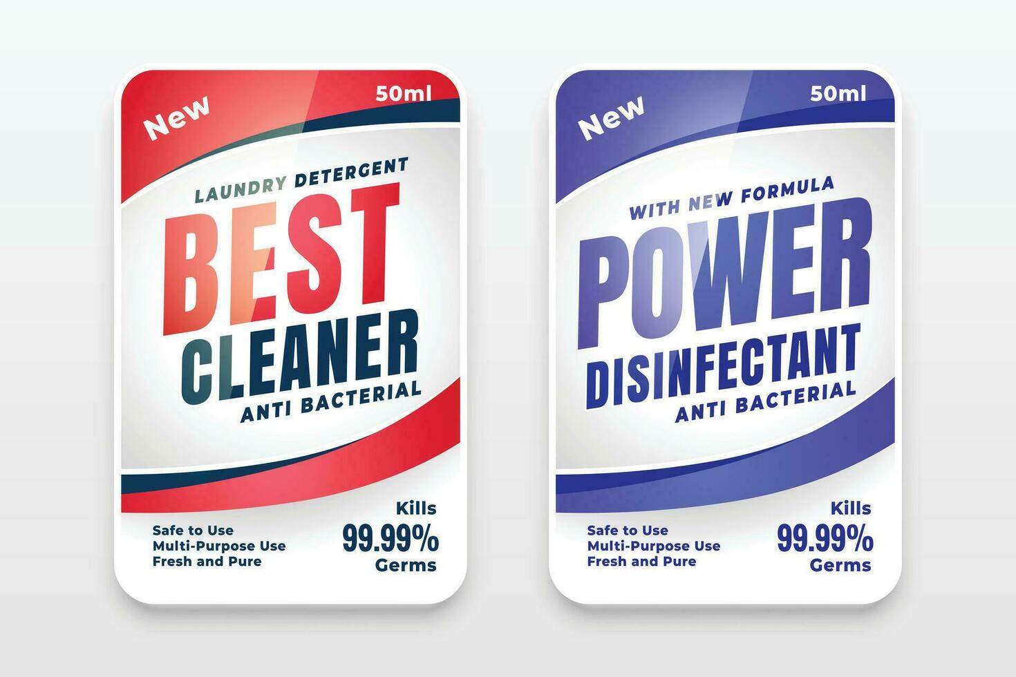 mejor limpiador poderoso detergente etiqueta diseño vector