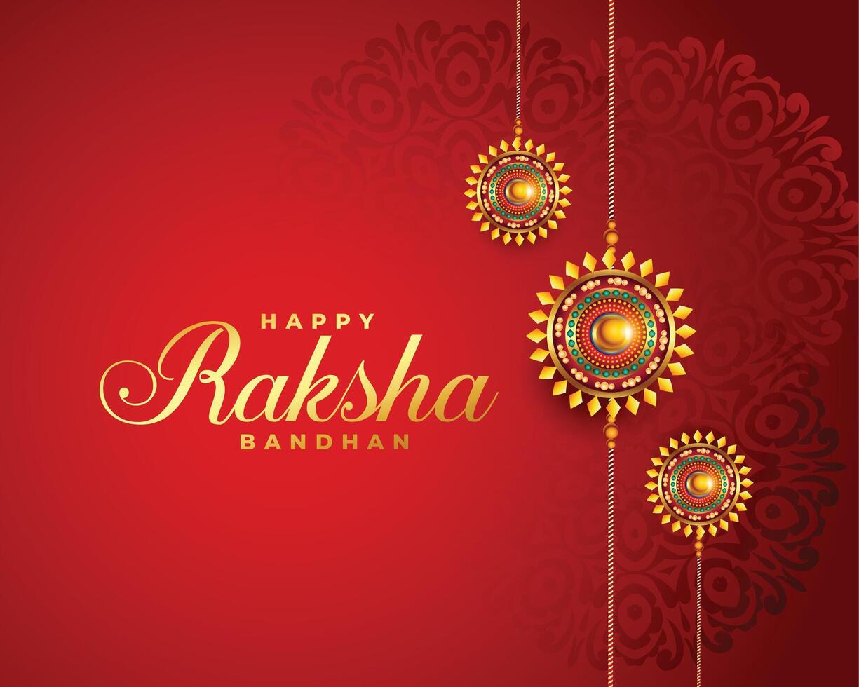 raksha bandhan red festival greeting design vector