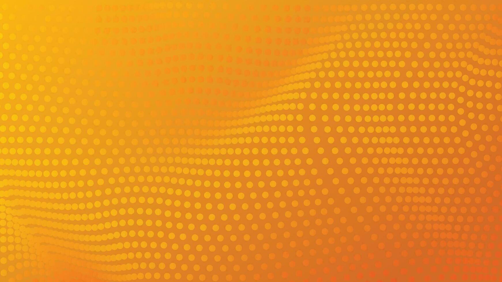 abstract background with modern dots wavy pattern on orange color gradient vector