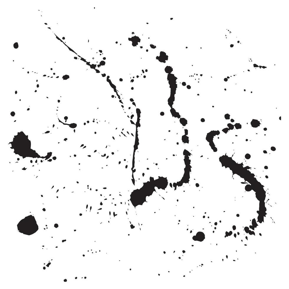 Set of blots. Black spots of paint on a white background. Grunge frame of paint vector