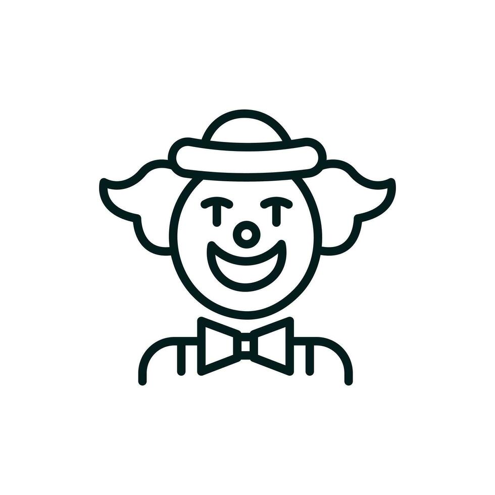 payaso icono línea icono. vector ilustración, símbolo logo diseño estilo