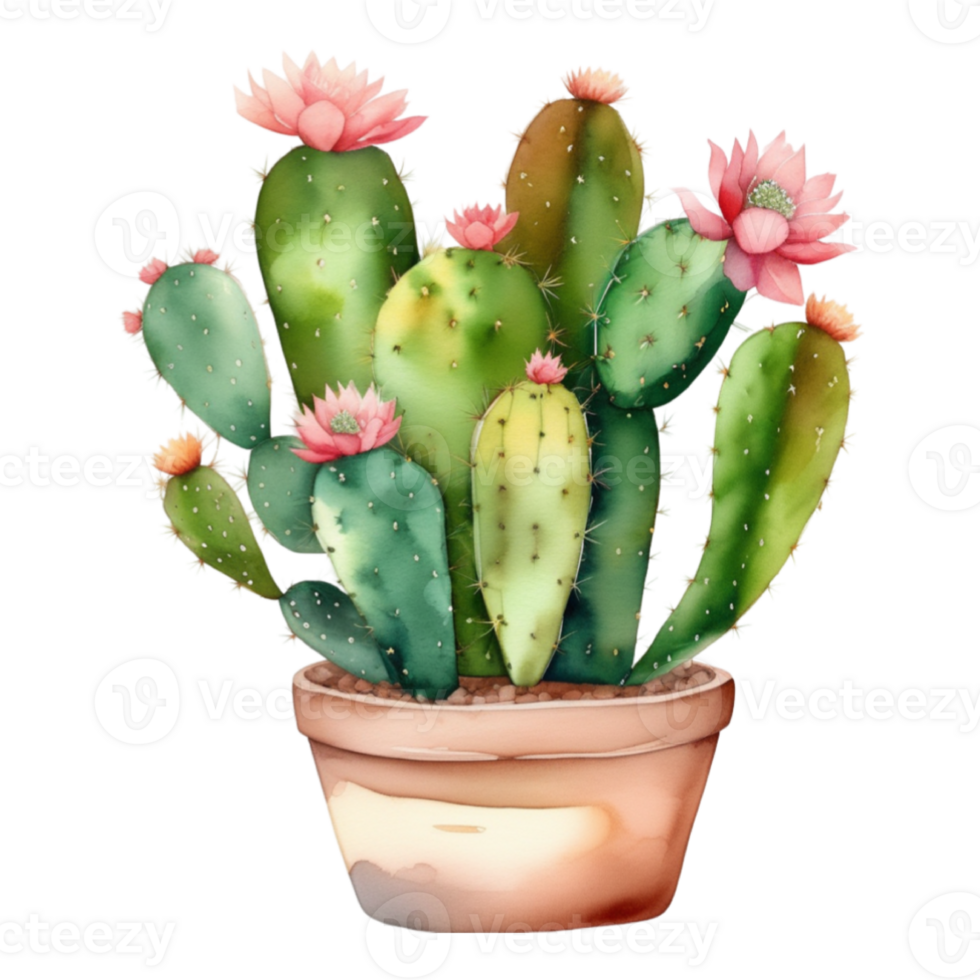 cactus planta acuarela ilustración clipart png