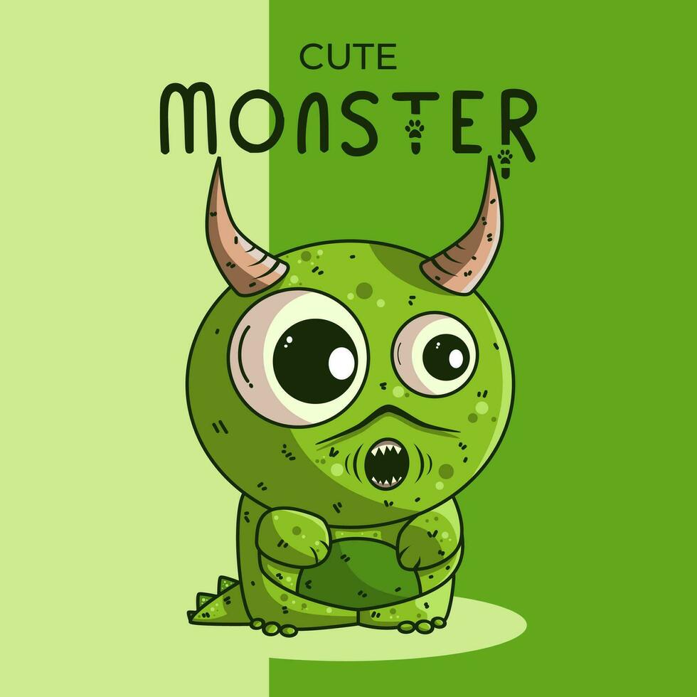 Cute monster character vector illustration